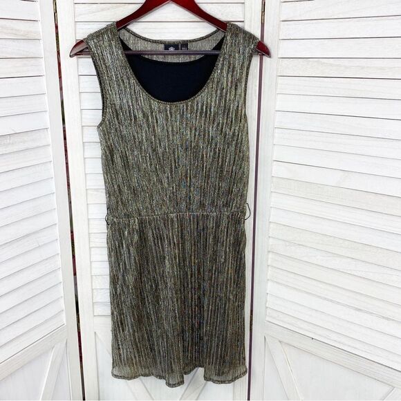 Rock and Republic Metallic Crinkle Shift Party Dress Silver Small - Picture 7 of 12